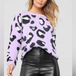 Purple animal print sweater